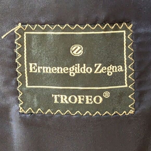 Ermenegildo Zegna Mens Blue 100% Wool Plaid Three Button Blazer Size 40 US - Picture 8 of 9